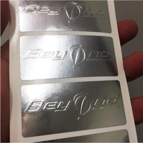 Custom order Glossy silver Embossing craft paper label sticker, part rasied effect, Item No. CU92