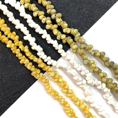 Natural Conch Beads Mini Conch Shell Pendant 6-8mm DIY Handmade Decoration Necklace and Earring Accessories Length 35 Inches