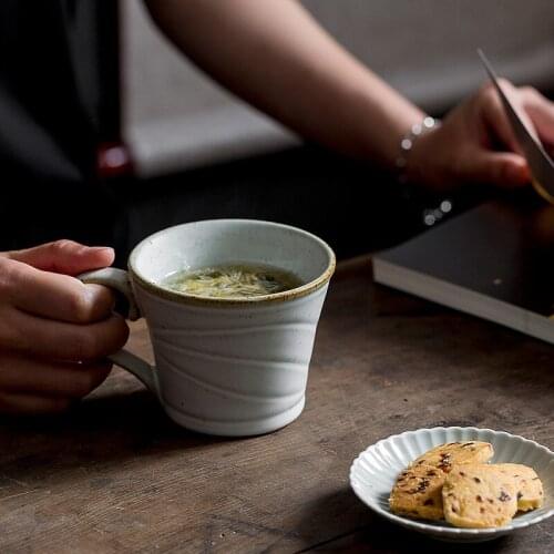 Japanese-Style Simple Cup Stoneware Retro Office Drinking Cup Ceramic Mug Custom Personal Cup Lettering