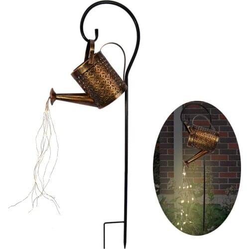 Garden Pots Patiogarden Decoration Outdoor Art Light Gardening Lawn Shower Lamp Solar Led Light With Iron Stand