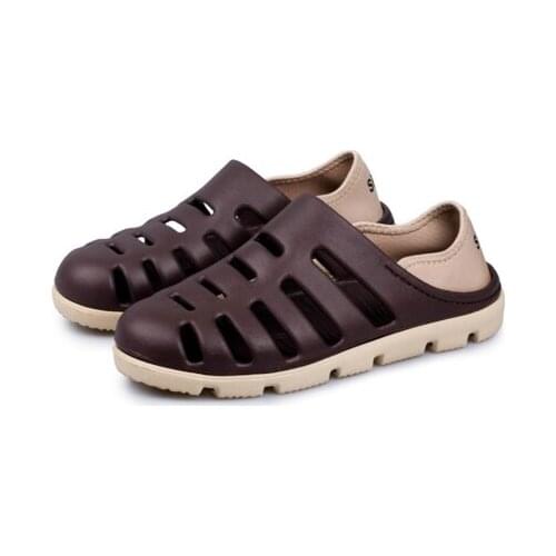 New Hole Sandals Non-slip Thick Bottom Baotou Garden Couple Beach Shoes men Casual Hollow Sandals And SlippersCasual Men Shoes