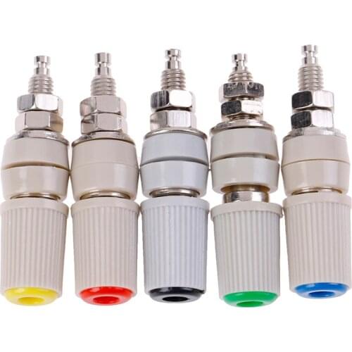 45mm Coppper+ABS High Current Connectors 30A M5 Type 4mm Amplifier Female Banana Jack Socket Test Binding Post Connector 1PCS