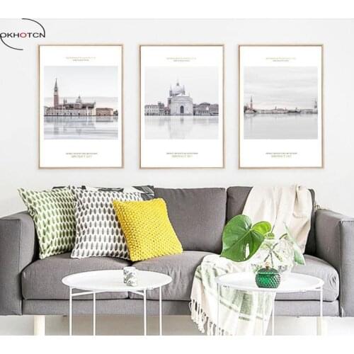 Nordic Minimalist Famous Architectural Decoration HD Prints Unframed Paintings Living Room Wall Art Modular Picture