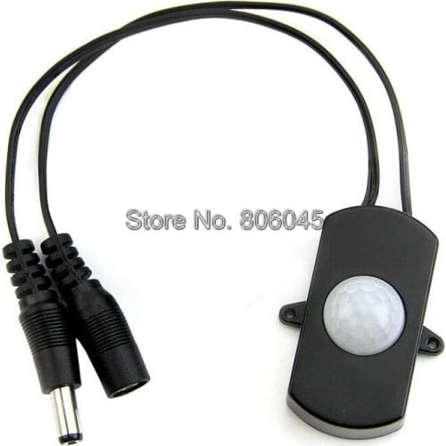 DC5V-24V 5A LED Strip Automatic Mini PIR Body Infrared Motion Sensor Switch with DC Connector for Single Color LED Strip Light