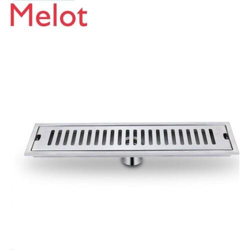 Stainless Steel Thickened Long Floor Drain Hotel Shower Room Rectangular Large Displacement Deodorant Floor Drain