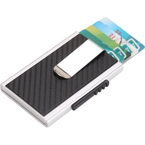 Weduoduo High quality Credit Card Holder RFID Blocking Wallet Fashion PU Leather Metal Men Card Holder RFID Aluminium Card case