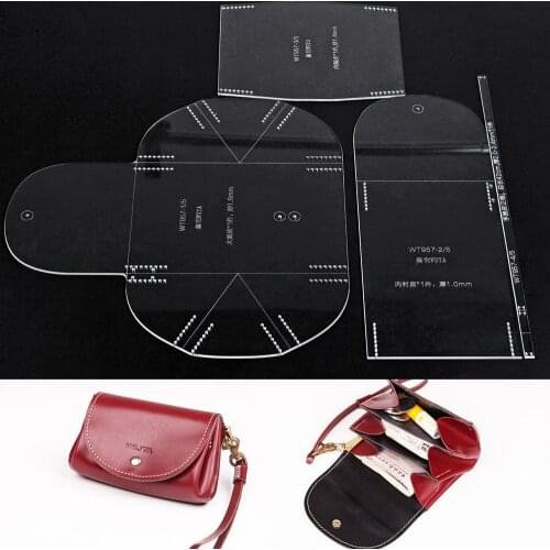 WT957 Handbag Acrylic Template Wallet Leather Pattern Acrylic Leather Pattern Leather Templates for Bags