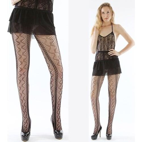 Women Stockings Sexy Mesh Jacquard Tattoo Small Net Thigh High Silk Stocking Fishnet Pantyhose ladies Night club stocking 1059