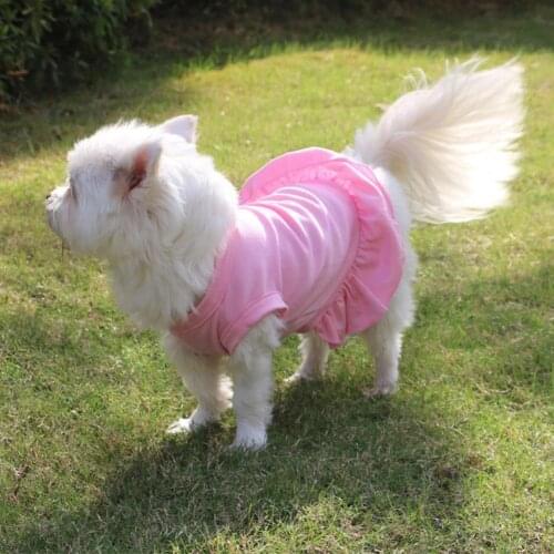 2021 Fashion Dog Dresses For Small Dogs Solid Color Polyester Decoration Breathable Pet Dog Mini Skirt for Summer Pet Supplies