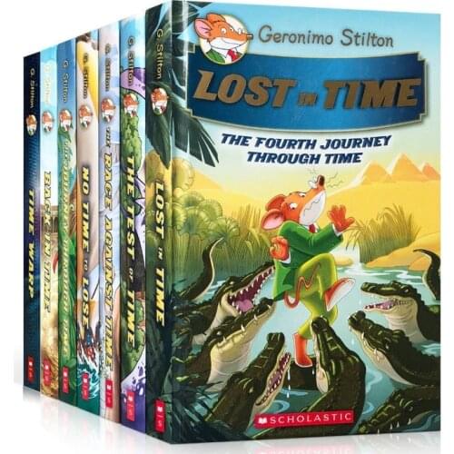 7 Books Geronimo Stilton Journey Through Time Humor Brave Comic Fiction Parent Child Kids Story English Picture story Book