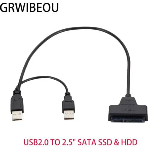 USB 2.0 to 2.5inch HDD 7+15pin SATA Hard Drive Cable Adapter for SATA SSD & HDD