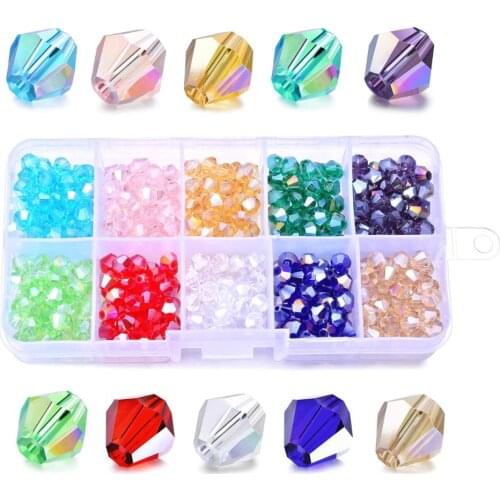 Austria 5238 Beads 3/4/6/8mm AB Bicone Glass Crystal Faceted Beaded For Jewelry Making DIY Jewelry Needlework Findings Wholesale