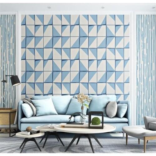 Beibehang Simple three-dimensional square lattice deer skin texture non-woven papel de parede living room background wallpaper