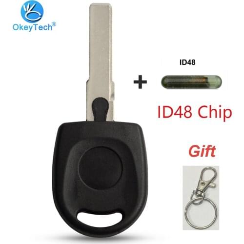 OkeyTech Car Key Shell Case ID48 Chip Transponder for Volkswagen VW Polo Golf for SEAT Ibiza Leon for SKODA Octavia HU66 Blade