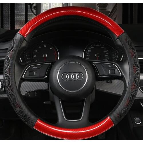 Car leather Steering-wheels Cover 37 38cm 15" non slip for Audi A1 A2 A3 A4 A5 A6 A7 A8l Q2 Q3 Q5 Q7 S1 S2 S3 Sportback Avant