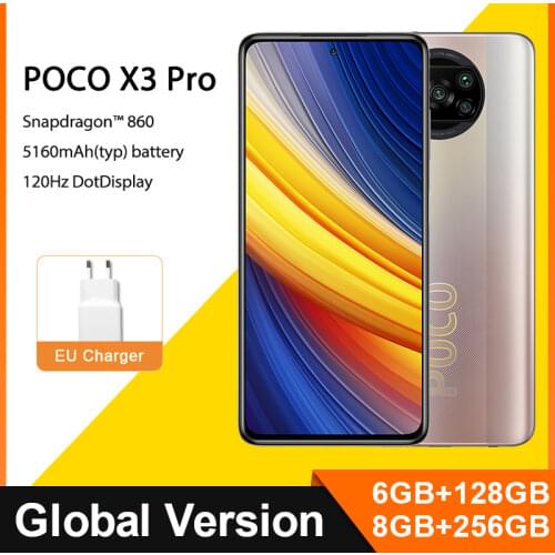 Global Version POCO X3 Pro NFC 6GB 128GB / 8GB 256GB Mobile Phone Snapdragon 860 120Hz DotDisplay 732G 48MP Camera 5160 Battery