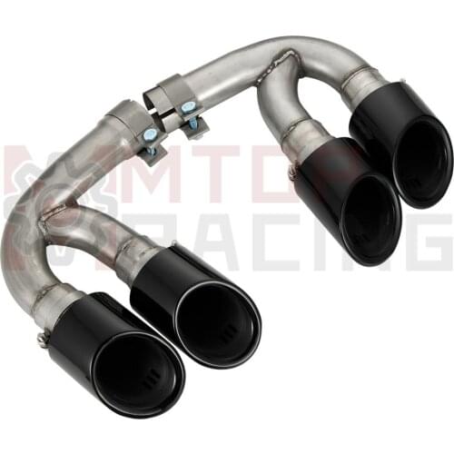 Exhaust Muffler Pipe For Porsche Cayenne 3.0T 2018 2019 Dual Tips Gloss Black