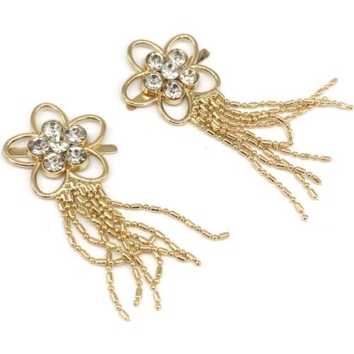 1pcs Metal Plum Blossom Shape Rhinestone Clasp Buckles Fashion Tassel Buckle Hardware for Leather Craft Bag Shoe DIY Accessories