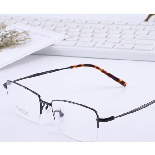 Retro Ultra light Business Men Titanium Myopia Reading Glasses Eyeglass Frames Half Prescription Eyewear Spectacle Frame