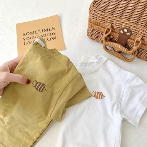 New Korean Cartoon Printed T-shirt for Summer 2021 New Arrival Boys and Girls Ccotton Short Sleeve T Shirt Kids Casual Top Tees