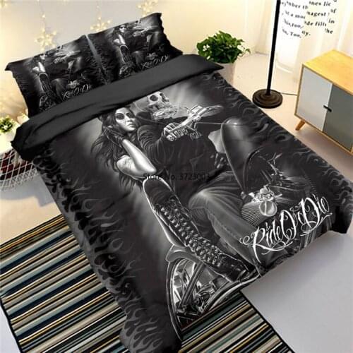 3D Cranial Duvet Cover Pillowcase Double Queen King Size Bedding Set Adult Bedroom Home Textile 2-3 Pieces