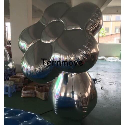 PVC mirror flower replica,Christmas halloween promotion decoration inflatable mirror guider flower shape balloon for event