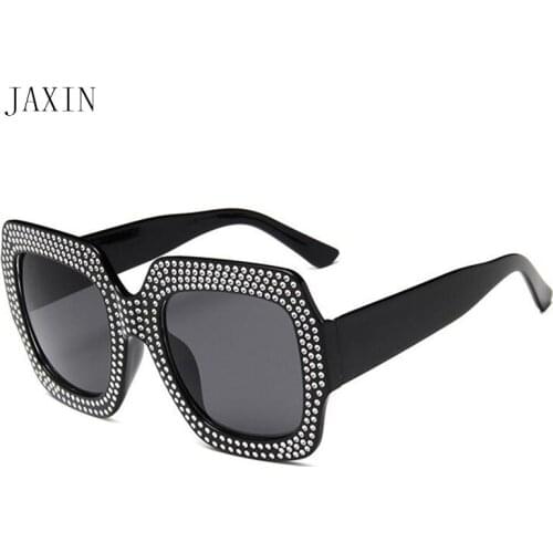 JAXIN Luxury shiny Sunglasses Women square Fashion Sun Glasses Lady travel sexy brand design glasses UV400 oculos feminino 2019