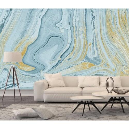 Luxurious Gold Print Blue Texture Marble Wallpaper For Walls 8D wall stickers for living room Wallpaper mural 3d Wall Mural