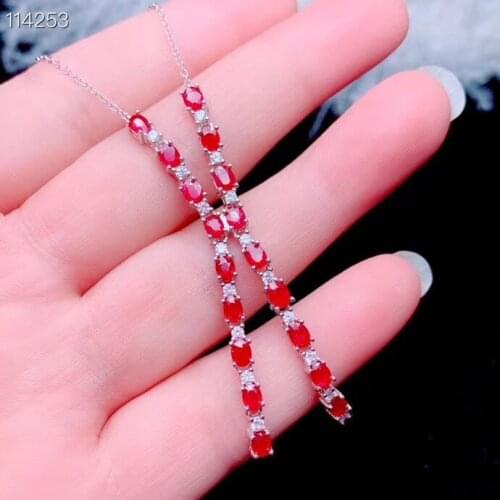 Ruby Pendant Natural And Real Ruby Necklace 925 sterling silver Fine jewelry Ruby Pendant