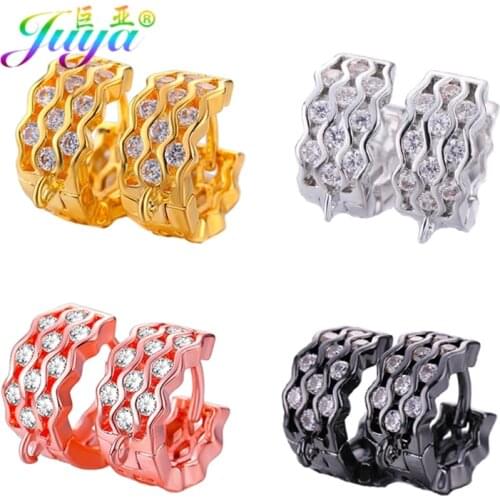 Juya 3 Pairs Mix Color DIY Basic Hoop Earring Hooks Accessories Supplies For Women Fashion Earrings Jewelry Making Components