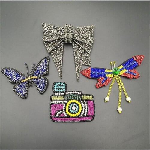 Sewing Clothes Patch High Quality On Embroidery Patches Hotfix Applique Motifs Sew On Garment Stickers Crown butterfly