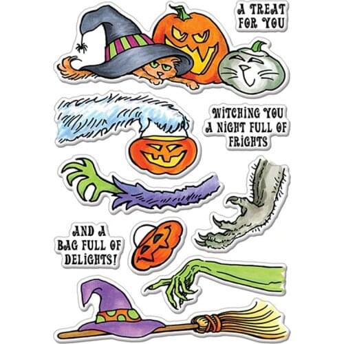 Halloween Frightful Gift Transparent Clear Stamps Silicone Seals 2020 New Stamp for DIY Scrapbooking Paper Craft Card Making