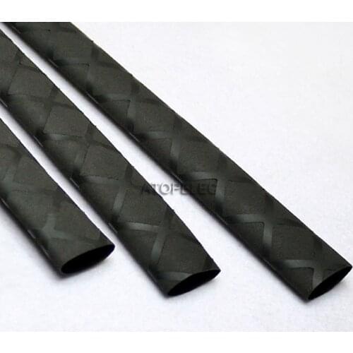 Non-Slip Textured 2:1 Heat Shrink Tubing Fishing Rod Tennis Badminton Handle Grips Black 15mm/20mm/25mm/30mm/40mm/50mm Diameter