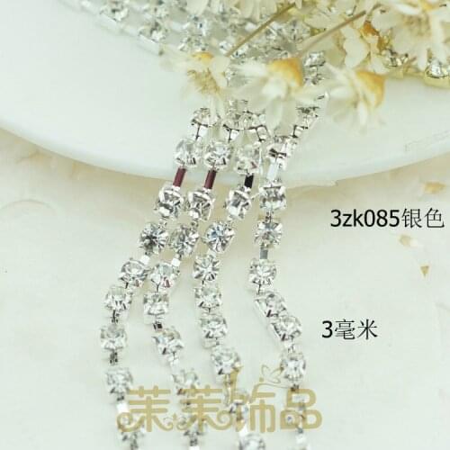 1621627 , Super flash rhinestone drill claw chain decoration, 1 meters , width 3mm, Handmade DIY Clothing & Accessories