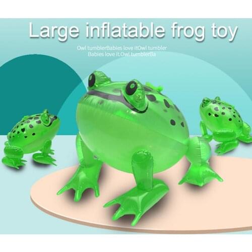 2021 Inflatable Frog Toy Glowing Green Frog Blow Up Toy Funny Frog Jungle Flashing Light Animal Toy For Kids Party Decoration