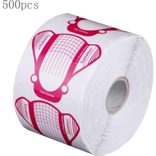 500 Pcs Practical Nail Forms Acrylic Curve Nails Gel Nail Extension Nail Art Guide Form French DIY Tools Self-Adhesive Forms