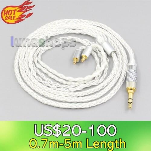 LN006542 8 Core Silver Plated OCC Earphone Cable For Audio Technica ath-ls400 ls300 ls200 ls70 ls50 e40 e50 e70 312A