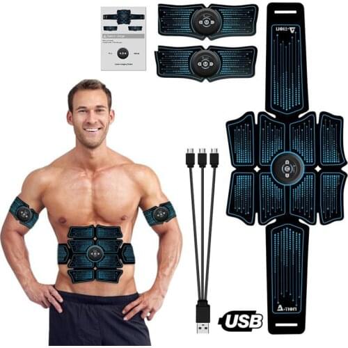 ABS EMS Muscle Stimulator Vibration Massage Body Slimming Belt Hip Trainer Toner Electrostimulation Home Gym Fitness Equipment