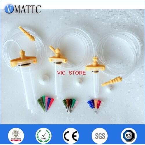 Free Shipping Quality Yellow Liquid Dispenser Solder Paste Adhesive Dispensing Pneumatic Glue Syringe With Adapter & Needles