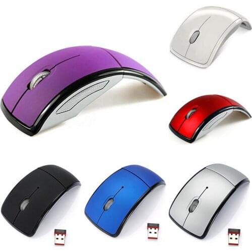 Wireless Mouse 2.4G Foldable Travel Notebook Mute Mouse Cordless Mini Mice USB Folding Mouse Receiver for Laptop PC Desktop