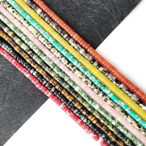 Cylindrical Natural Stone Beads 4x2mm Crystal Beads for DIY Jewelry Making Necklace, Bracelet, Jewelry Accessory 15 Inches