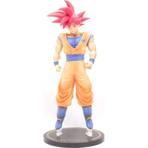 30cm Dragon Ball Z DBZ Super Saiyan Red Hair Son Goku PVC Action Figure Anime Fighting Collection Model Toys Gift