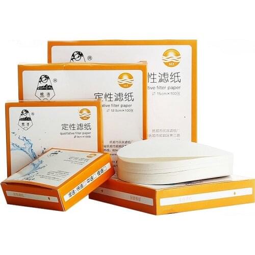 100Pcs/pack Fast/Medium/Slow speed qualitative filter test paper Dia 7cm/9cm/11cm/12.5cm/15cm/18cm for lab funnel use