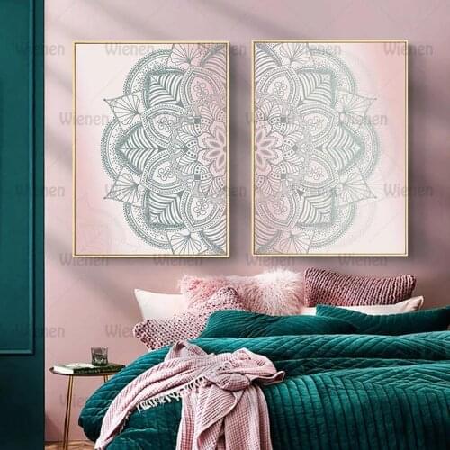Canvas Painting Moroccan Mandala Boho Home Decoration Pictures Wall Art Nordic Modular Canvas Poster Bedside Background No Frame