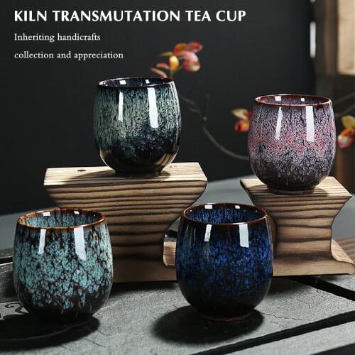 Ceramic 150ml China Tea Cup Kiln Change Cup Home Creative Tea Cup 1200-1300 Celsius High Temperature Firing7.5cm*6cm