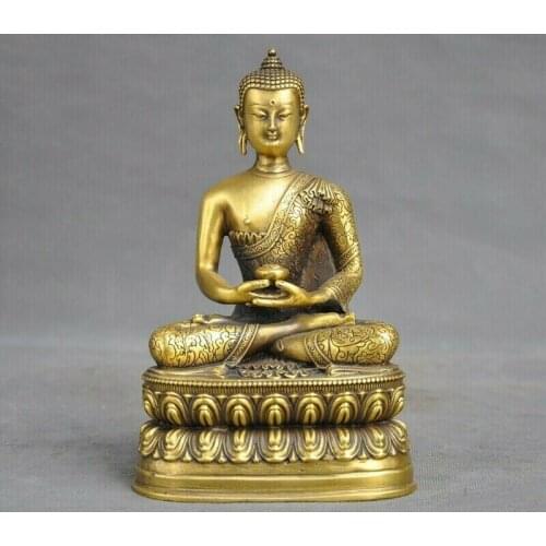 China Buddhism temple brass copper Sakyamuni Shakyamuni Medicine Buddha statue