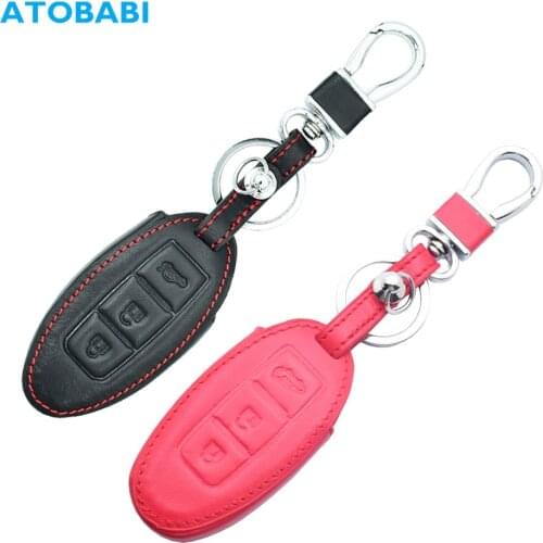 Leather Car Key Cover For Nissan 370Z Versa Rogue For Infiniti EX35 FX35 FX45 FX50 G25 3 Buttons Smart Remote Control Fob Case