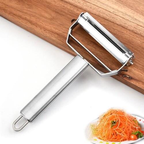Stainless Steel Grater Kitchen Wide-head Double-sided Planer Multi-functional Melon Planer Double-sided Potato Peeler Tools