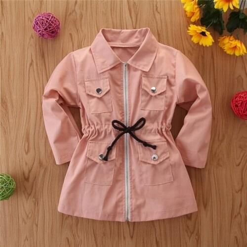 Long Sleeve Jackets For Girls Trench Coat Girl Jacket Kids Spring Autumn New Fashion Zipper Windbreaker For Girl Children Jacket