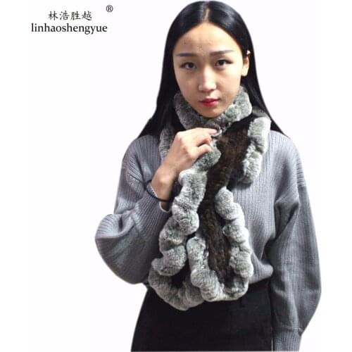 Linhaoshengyue Fashion rabbit fur Scarf